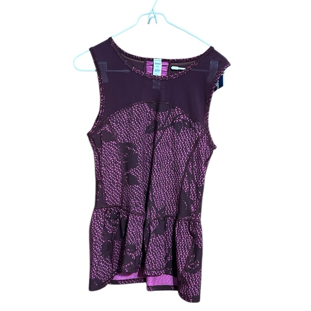 AEO American Eagle OutfittersPurple and Pink Peplum Sleeveless Workout Top